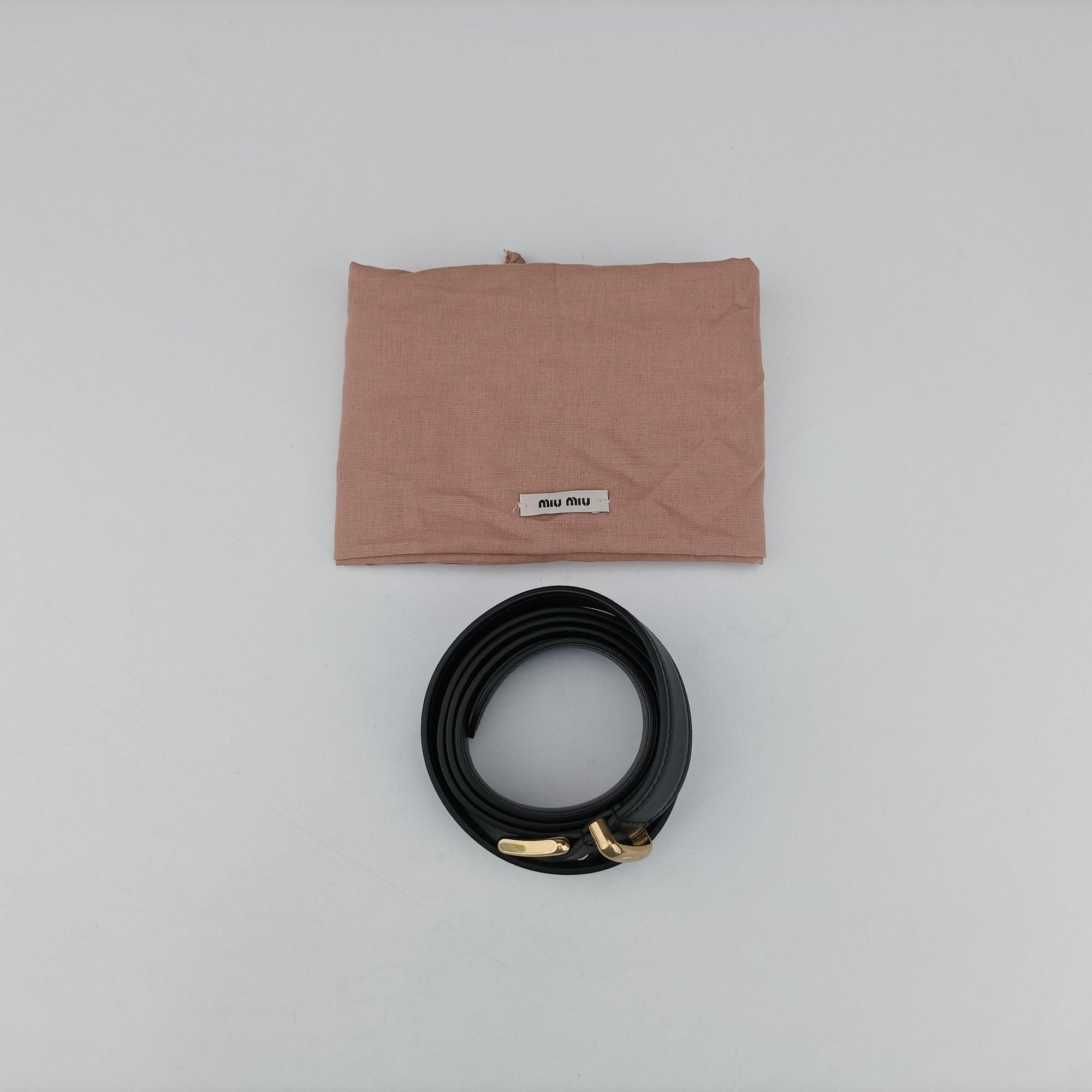 Vintage Miu Miu Logo belt Black leather  bum bag/waist bag | stylenewstar
