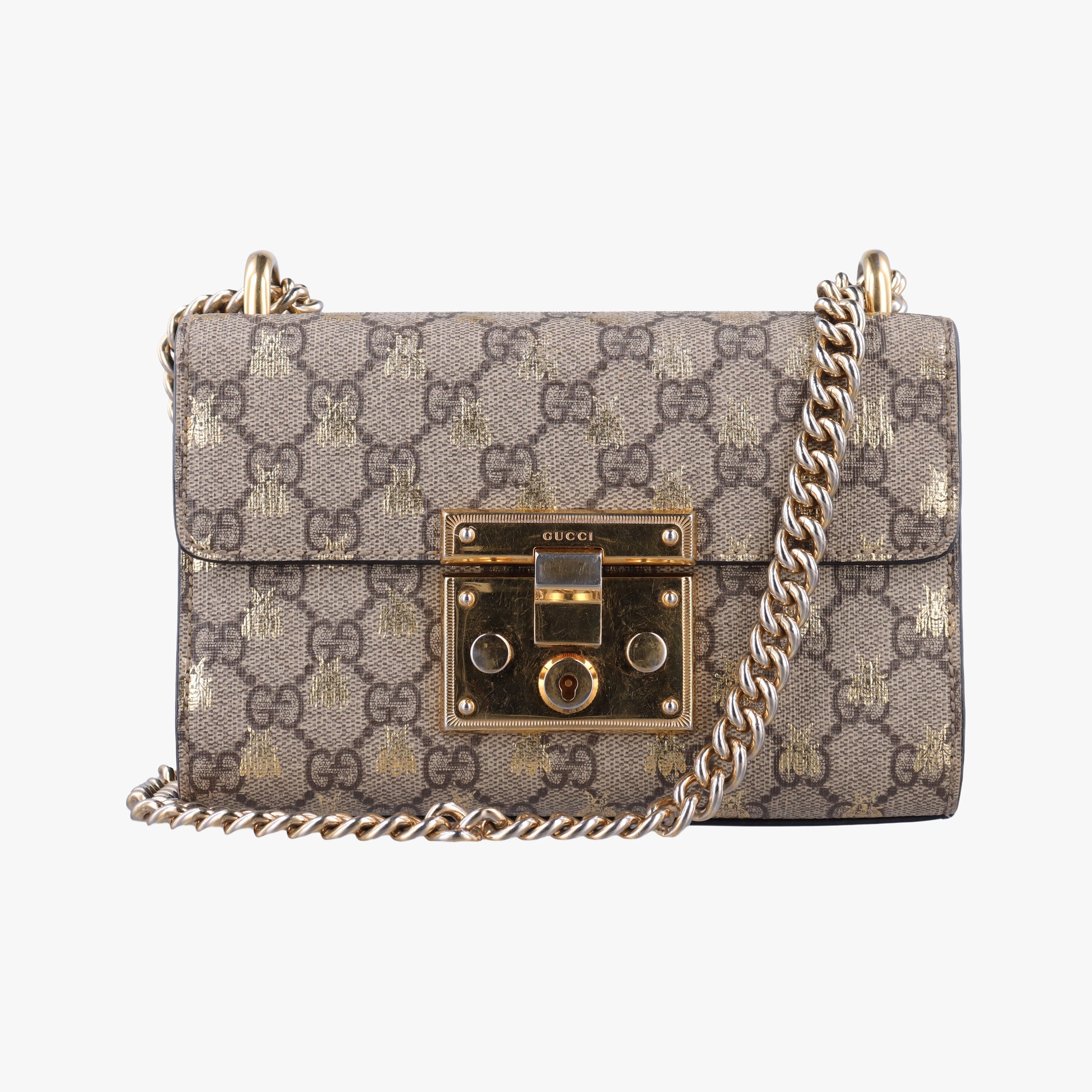 Vintage Gucci Padlock Beige x Black PVC coated canvas x leather 409487 shoulderbag | stylenewstar