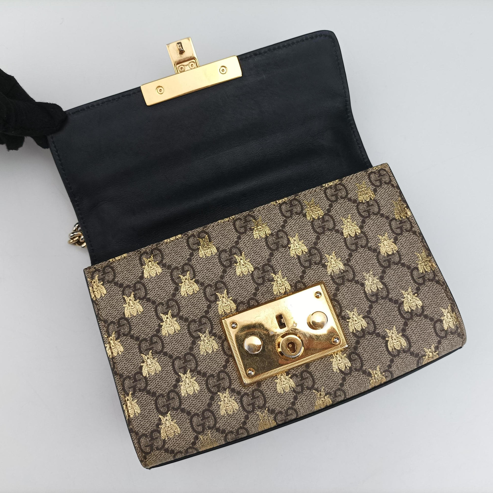 Vintage Gucci Padlock Beige x Black PVC coated canvas x leather 409487 shoulderbag | stylenewstar