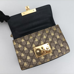Vintage Gucci Padlock Beige x Black PVC coated canvas x leather 409487 shoulderbag | stylenewstar
