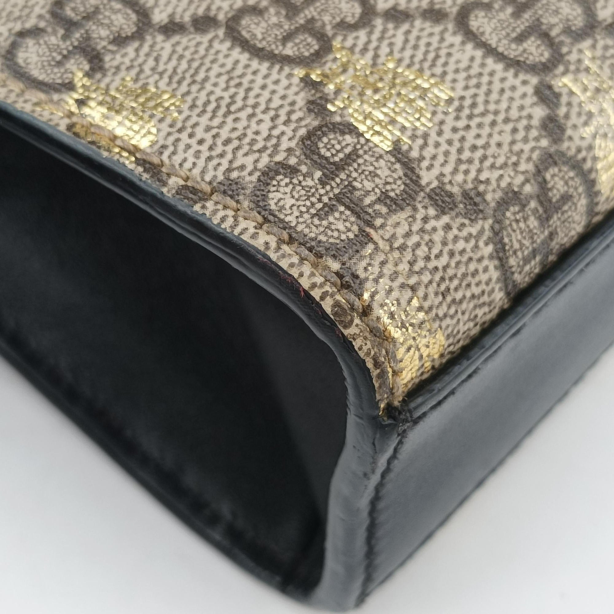 Vintage Gucci Padlock Beige x Black PVC coated canvas x leather 409487 shoulderbag | stylenewstar