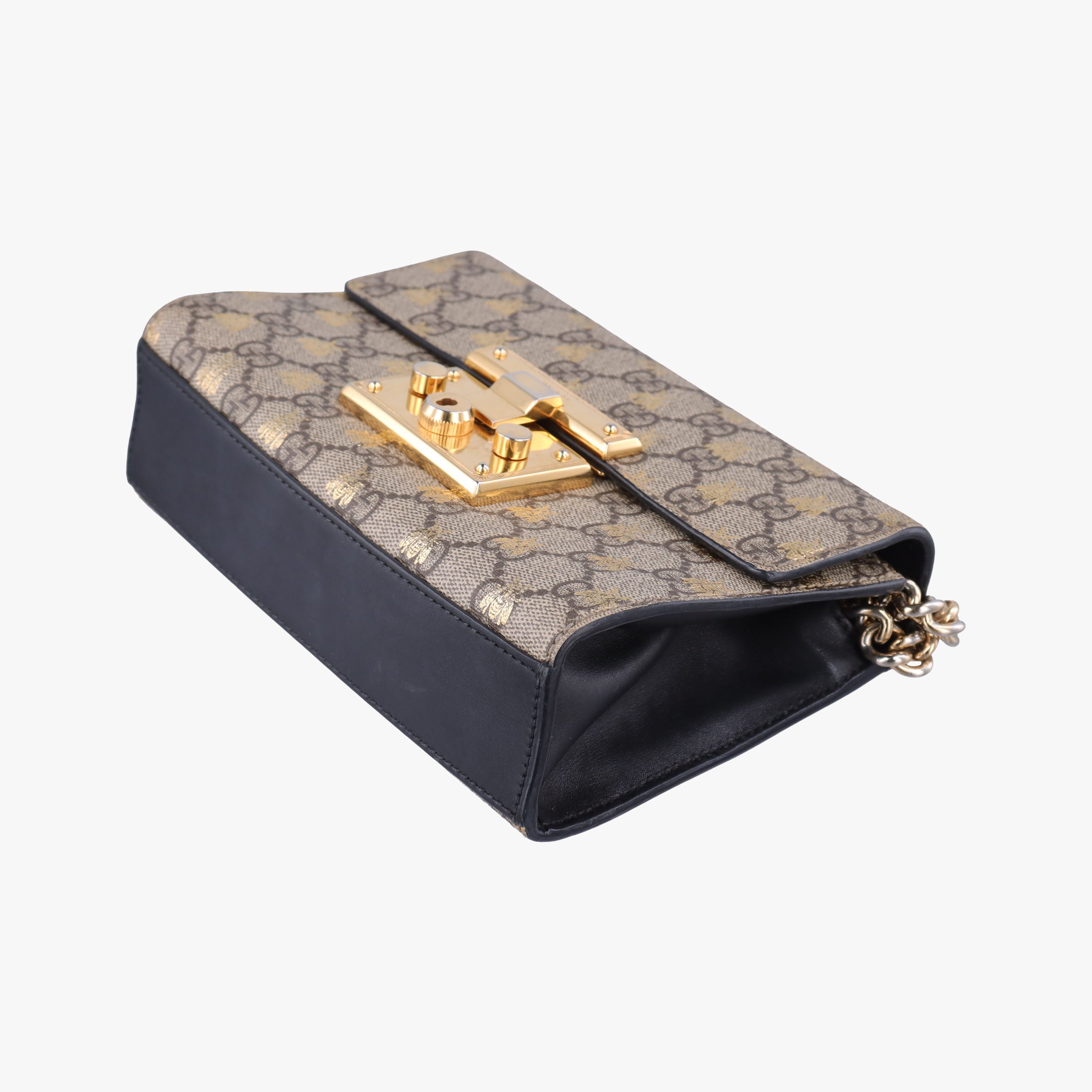 Vintage Gucci Padlock Beige x Black PVC coated canvas x leather 409487 shoulderbag | stylenewstar