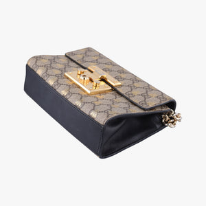 Vintage Gucci Padlock Beige x Black PVC coated canvas x leather 409487 shoulderbag | stylenewstar