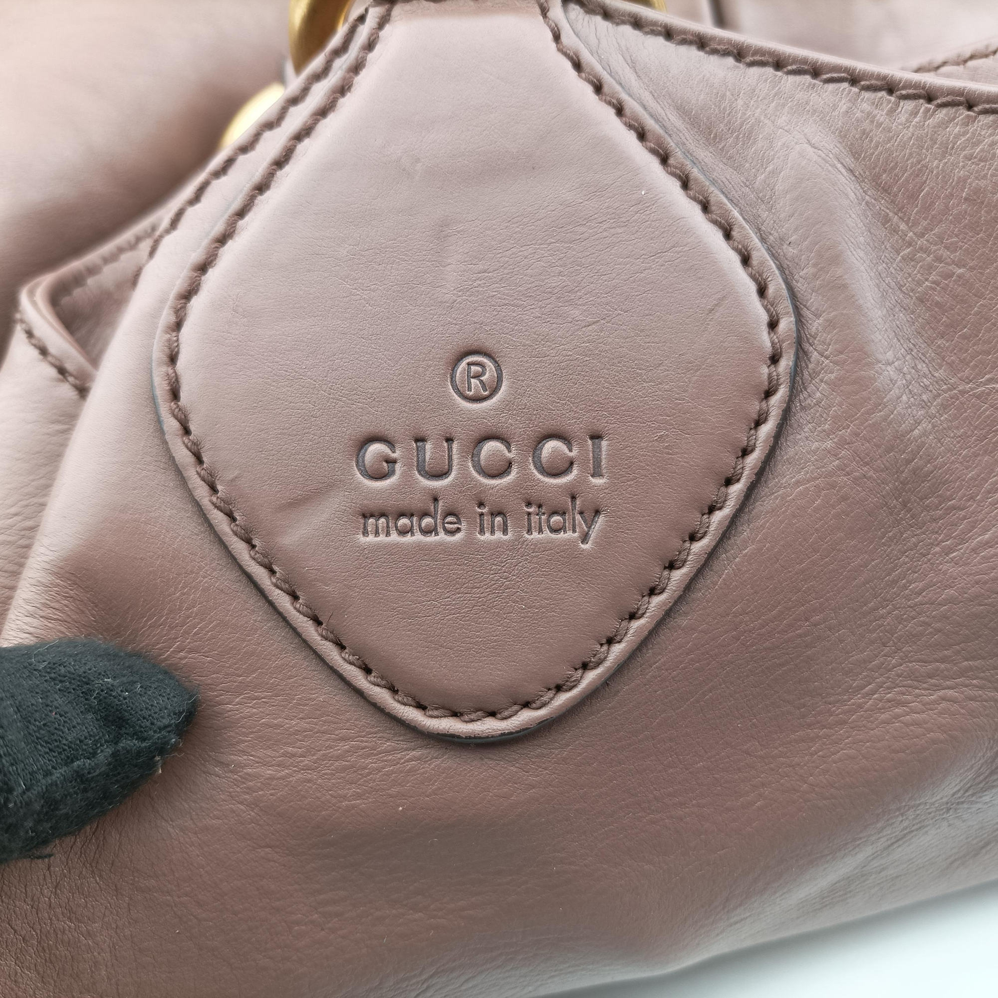 Secondhand Gucci Horsebit Slim Pink leather 309579 handbag | stylenewstar