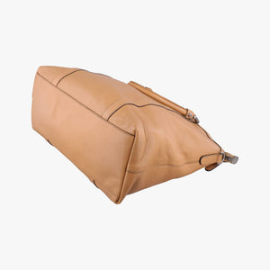 Pre-owned Gucci GG Charm Top Handle Camel Leather 339551 shoulderbag | stylenewstar