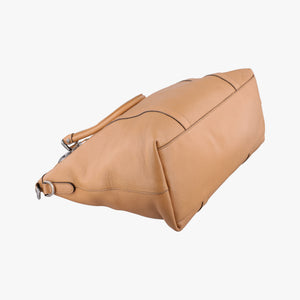 Pre-owned Gucci GG Charm Top Handle Camel Leather 339551 shoulderbag | stylenewstar