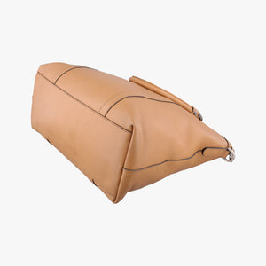 Pre-owned Gucci GG Charm Top Handle Camel Leather 339551 shoulderbag | stylenewstar