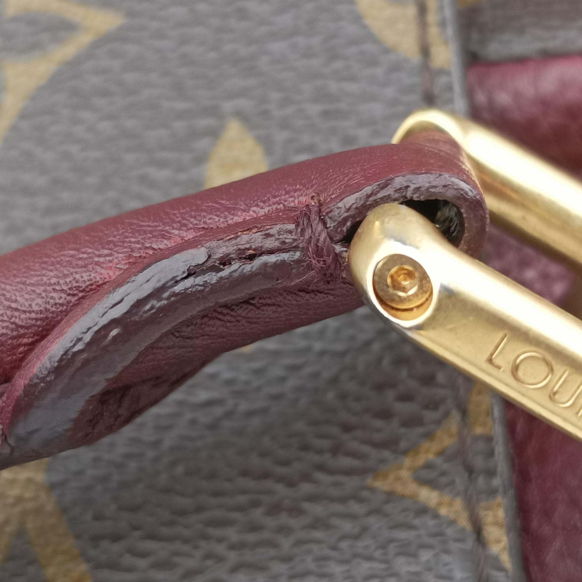 Secondhand Louis Vuitton OLYMPE Brown×QUETSCHE Monogram Canvas×calf leather M40926 shoulderbag | stylenewstar