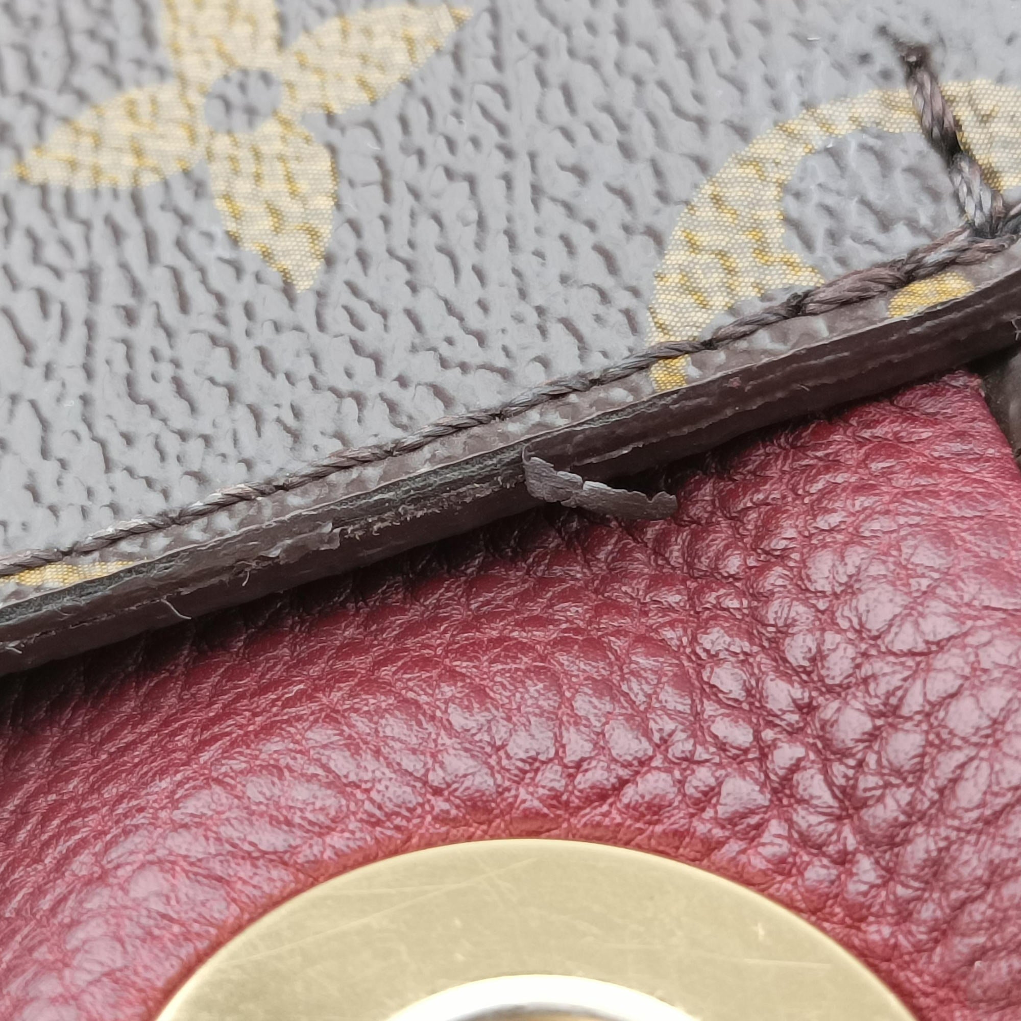 Secondhand Louis Vuitton OLYMPE Brown×QUETSCHE Monogram Canvas×calf leather M40926 shoulderbag | stylenewstar