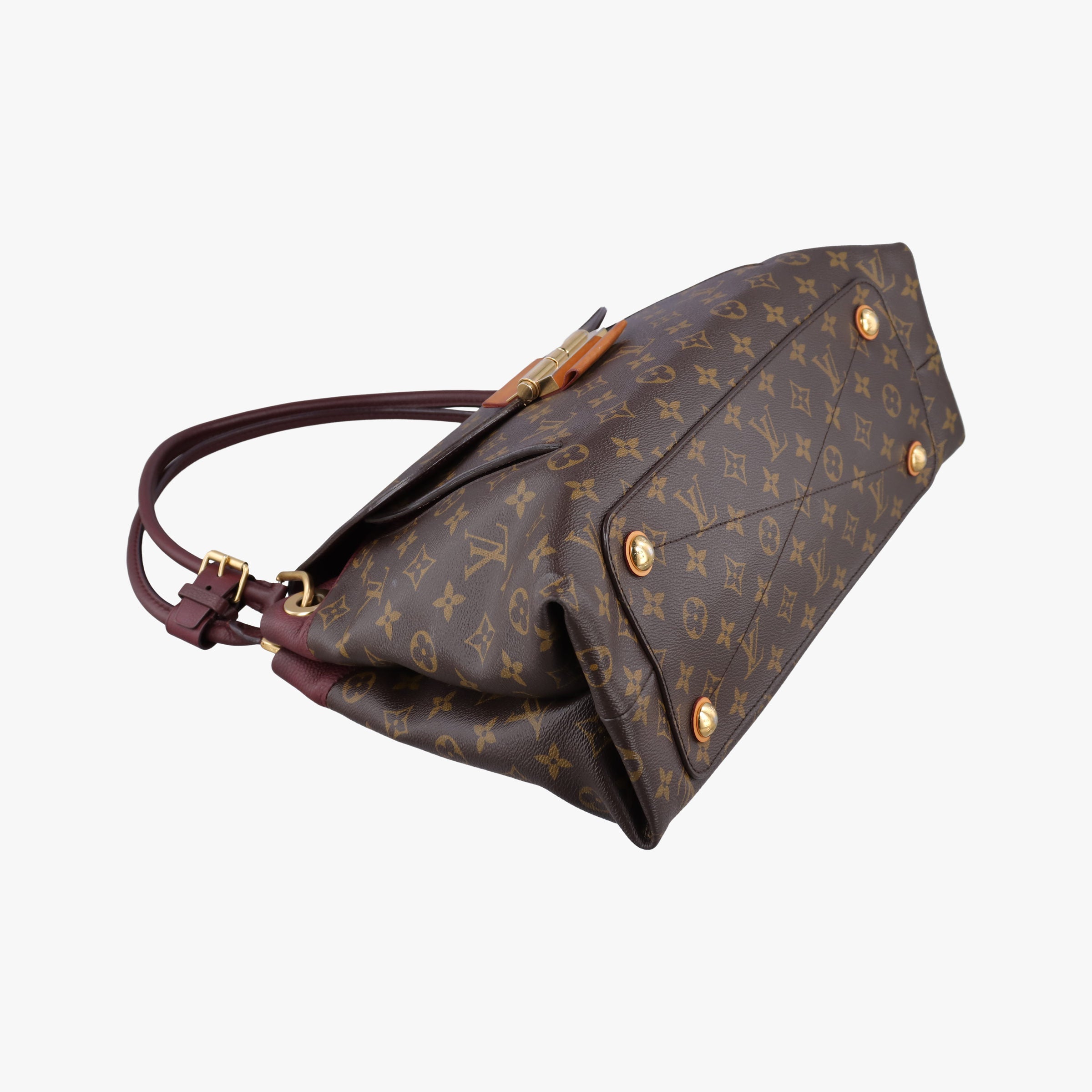 Secondhand Louis Vuitton OLYMPE Brown×QUETSCHE Monogram Canvas×calf leather M40926 shoulderbag | stylenewstar