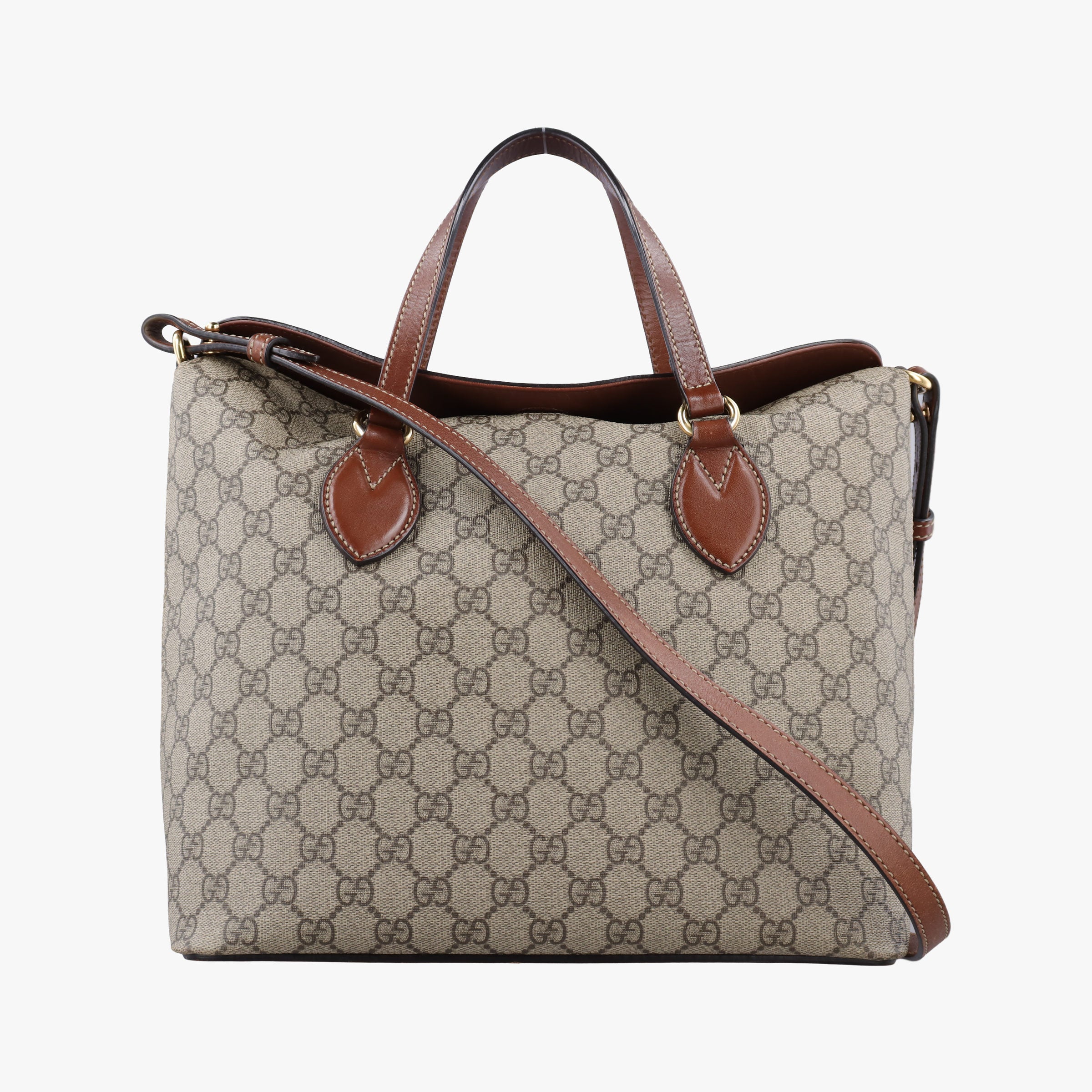 Pre-owned Gucci GG Blooms Brown PVC coated canvas 429147 shoulderbag | stylenewstar