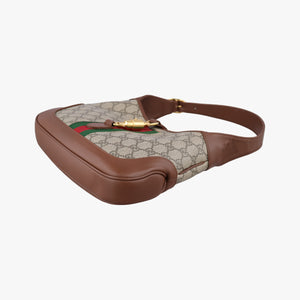 Pre-owned Gucci Jackie 1961 GG Supreme brown x beige x multicolor PVC coated canvas×Leather 636706 shoulderbag | stylenewstar