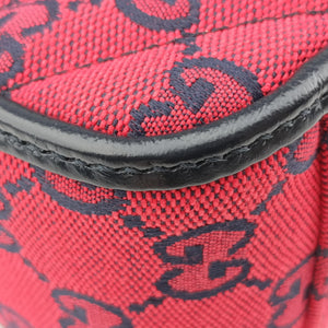 Secondhand Gucci GG Marmont Red×Black canvas 583571 shoulderbag | stylenewstar