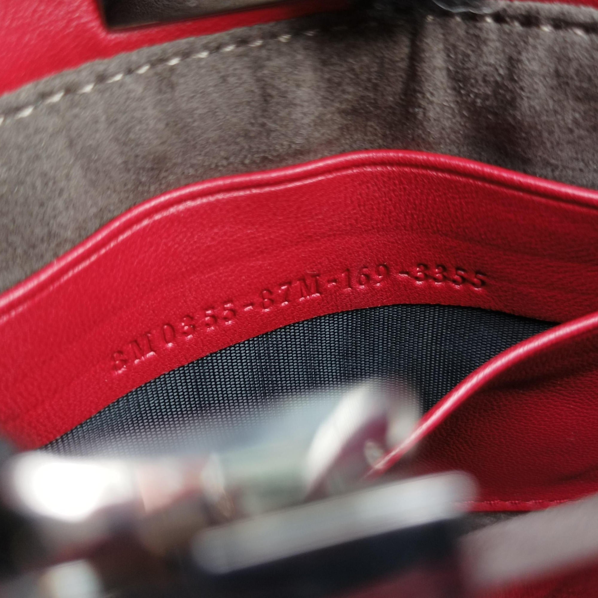 Pre-owned Fendi Micro Peekaboo Red×multi lambskin 8M0355 shoulderbag | stylenewstar