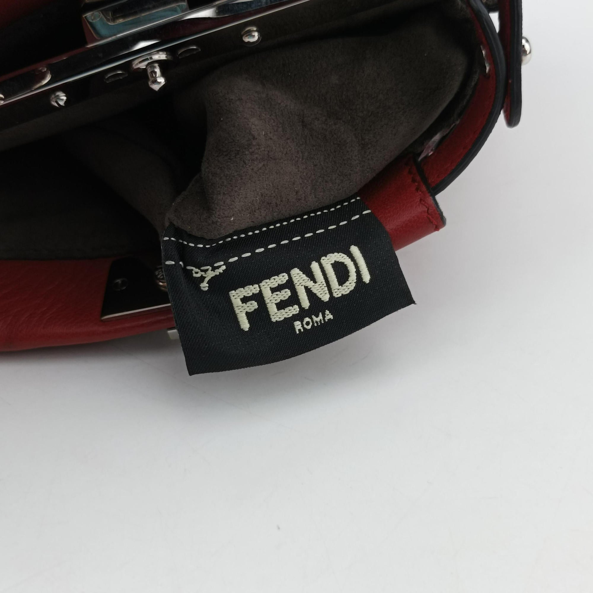 Pre-owned Fendi Micro Peekaboo Red×multi lambskin 8M0355 shoulderbag | stylenewstar