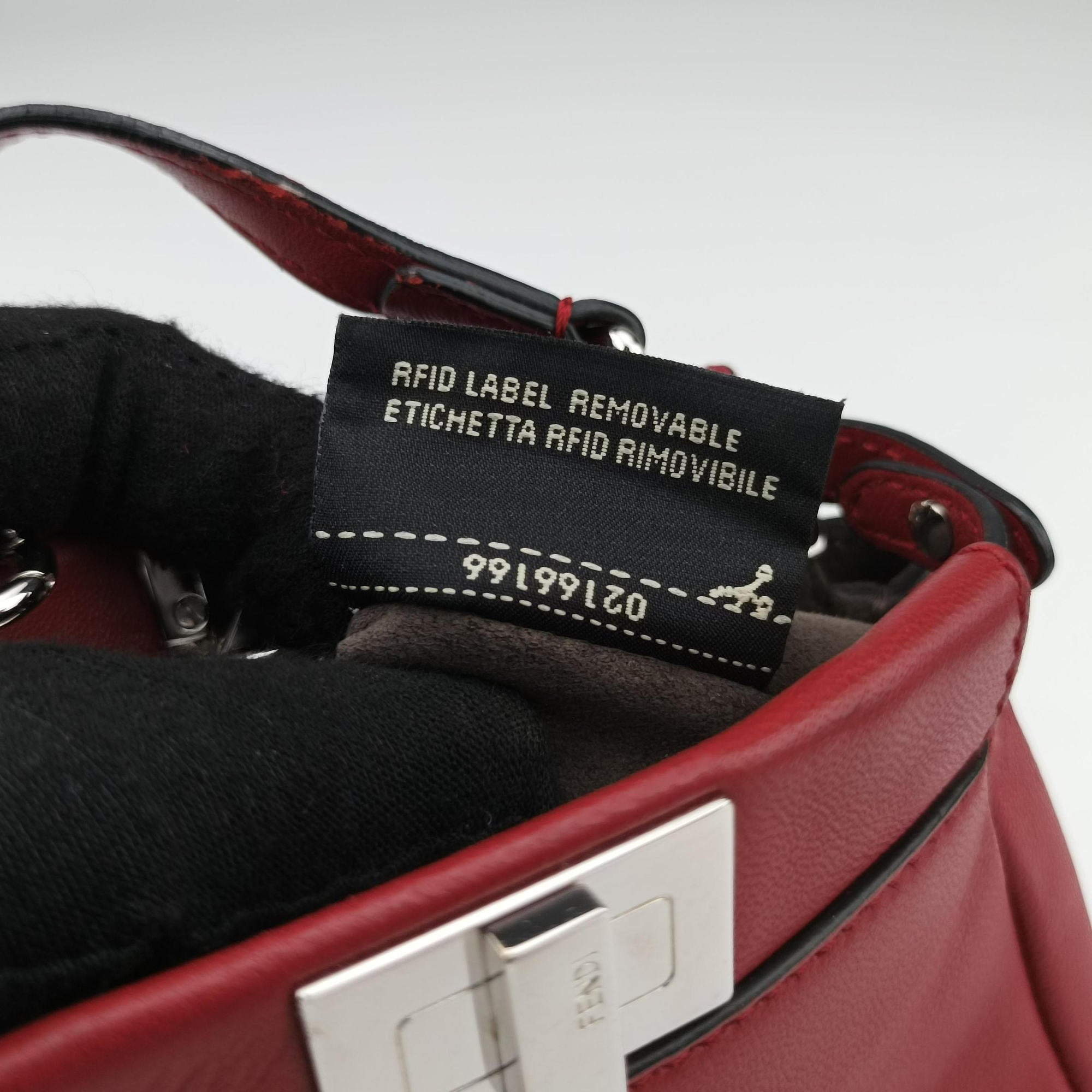 Pre-owned Fendi Micro Peekaboo Red×multi lambskin 8M0355 shoulderbag | stylenewstar