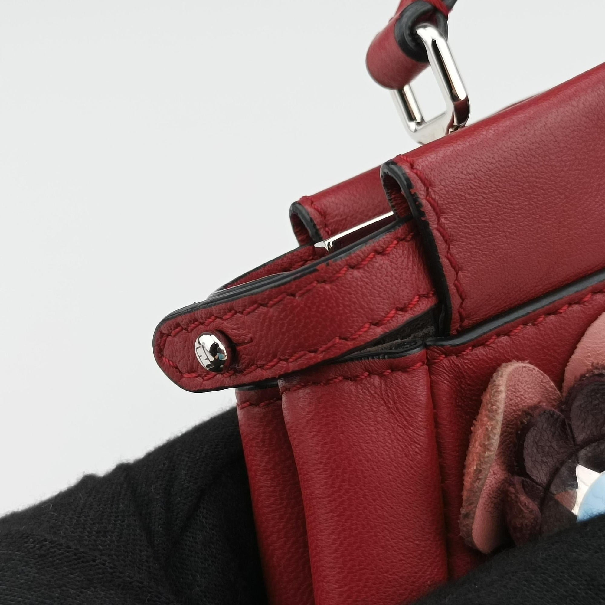 Pre-owned Fendi Micro Peekaboo Red×multi lambskin 8M0355 shoulderbag | stylenewstar