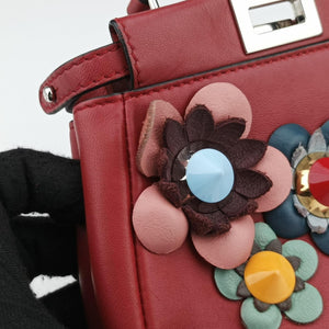Pre-owned Fendi Micro Peekaboo Red×multi lambskin 8M0355 shoulderbag | stylenewstar
