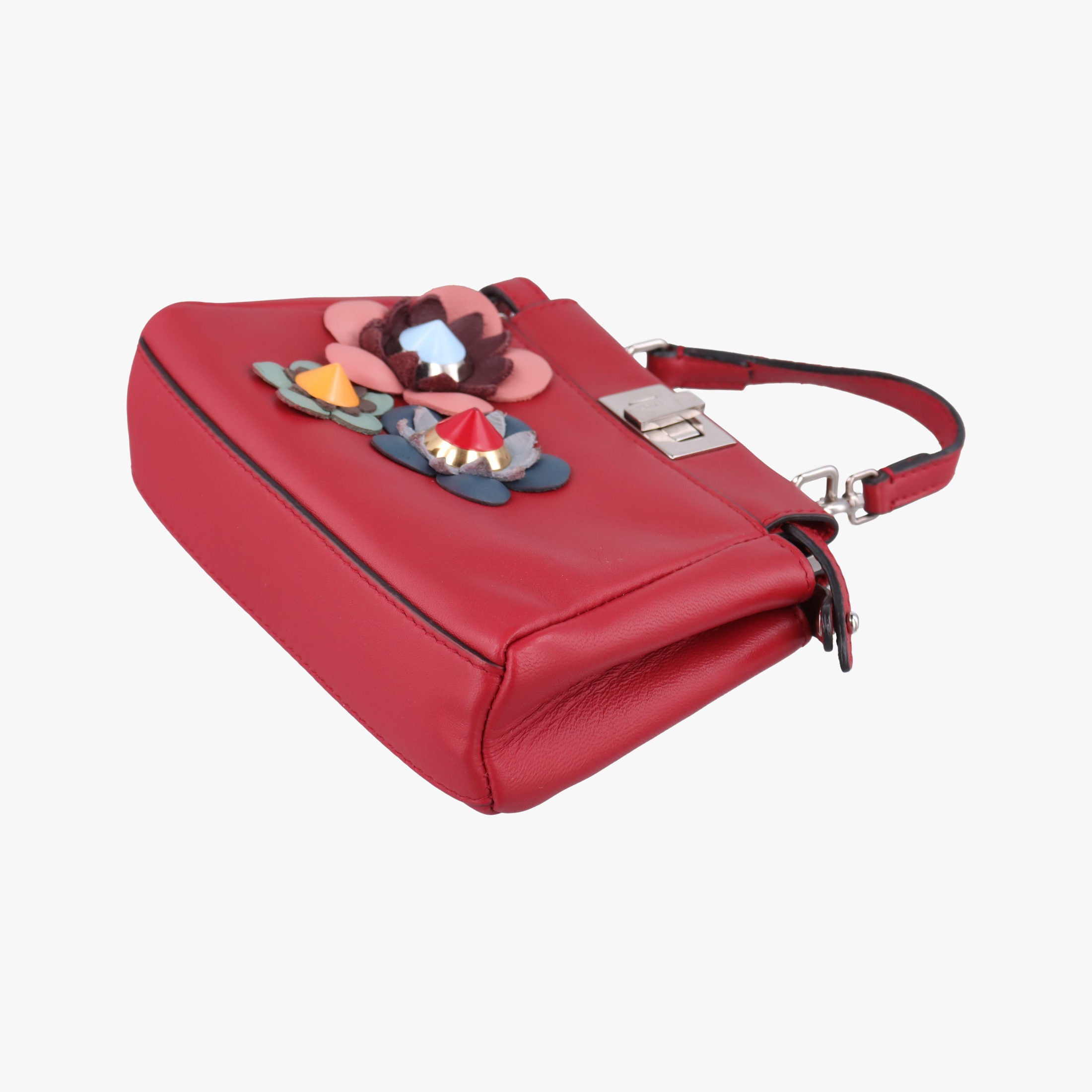 Pre-owned Fendi Micro Peekaboo Red×multi lambskin 8M0355 shoulderbag | stylenewstar