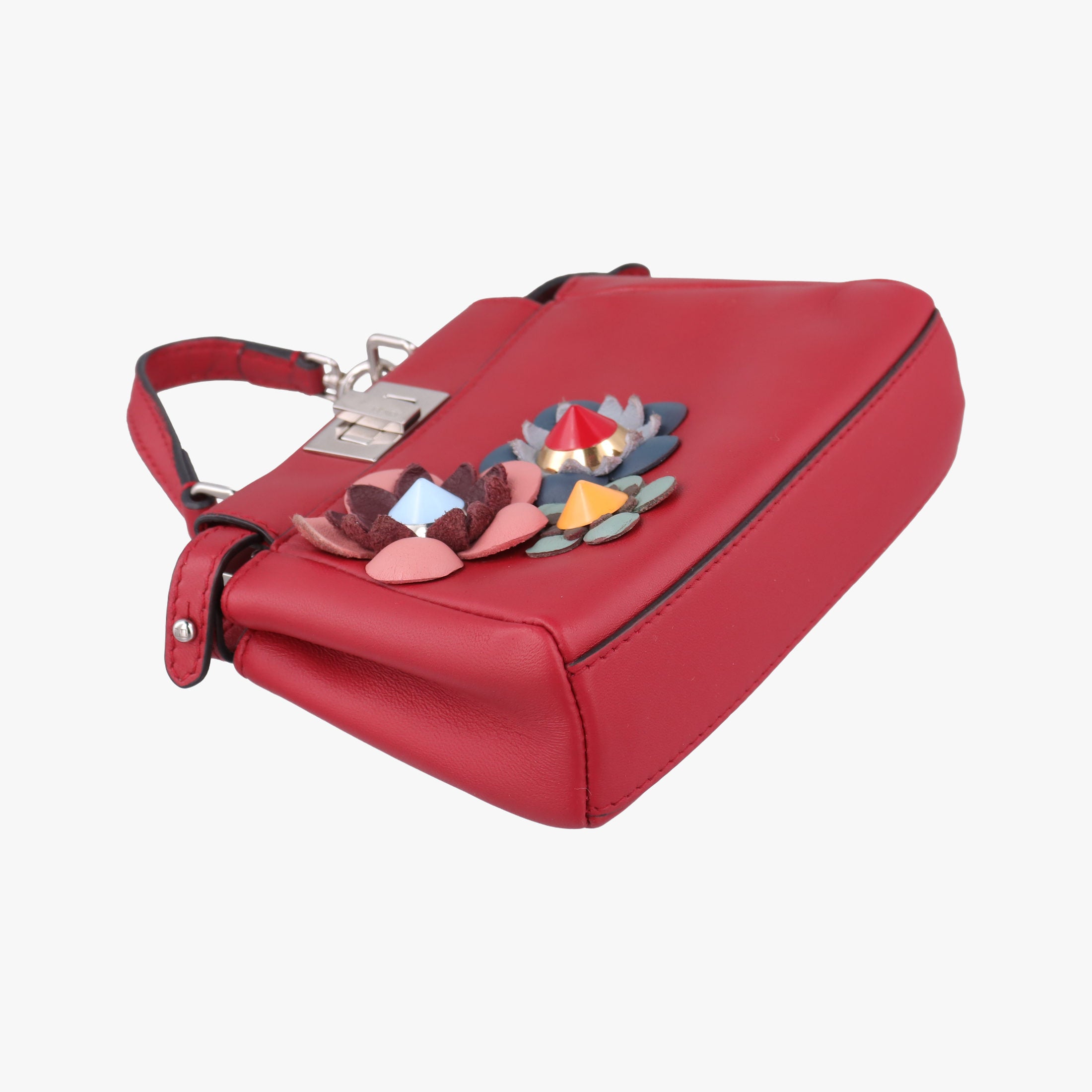 Pre-owned Fendi Micro Peekaboo Red×multi lambskin 8M0355 shoulderbag | stylenewstar