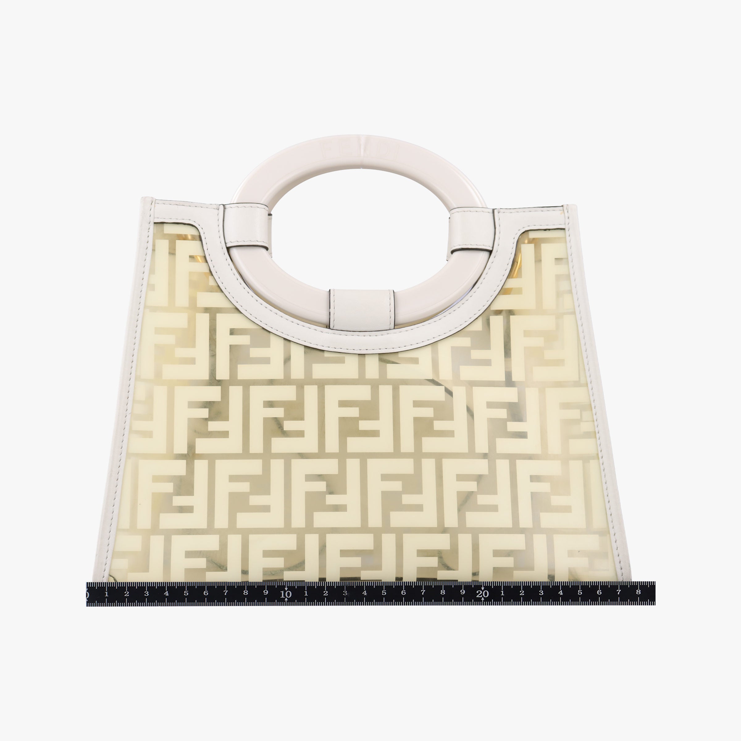 Secondhand Fendi Runaway Shopper White PVC coated canvas×Leather 8BH353 shoulderbag | stylenewstar