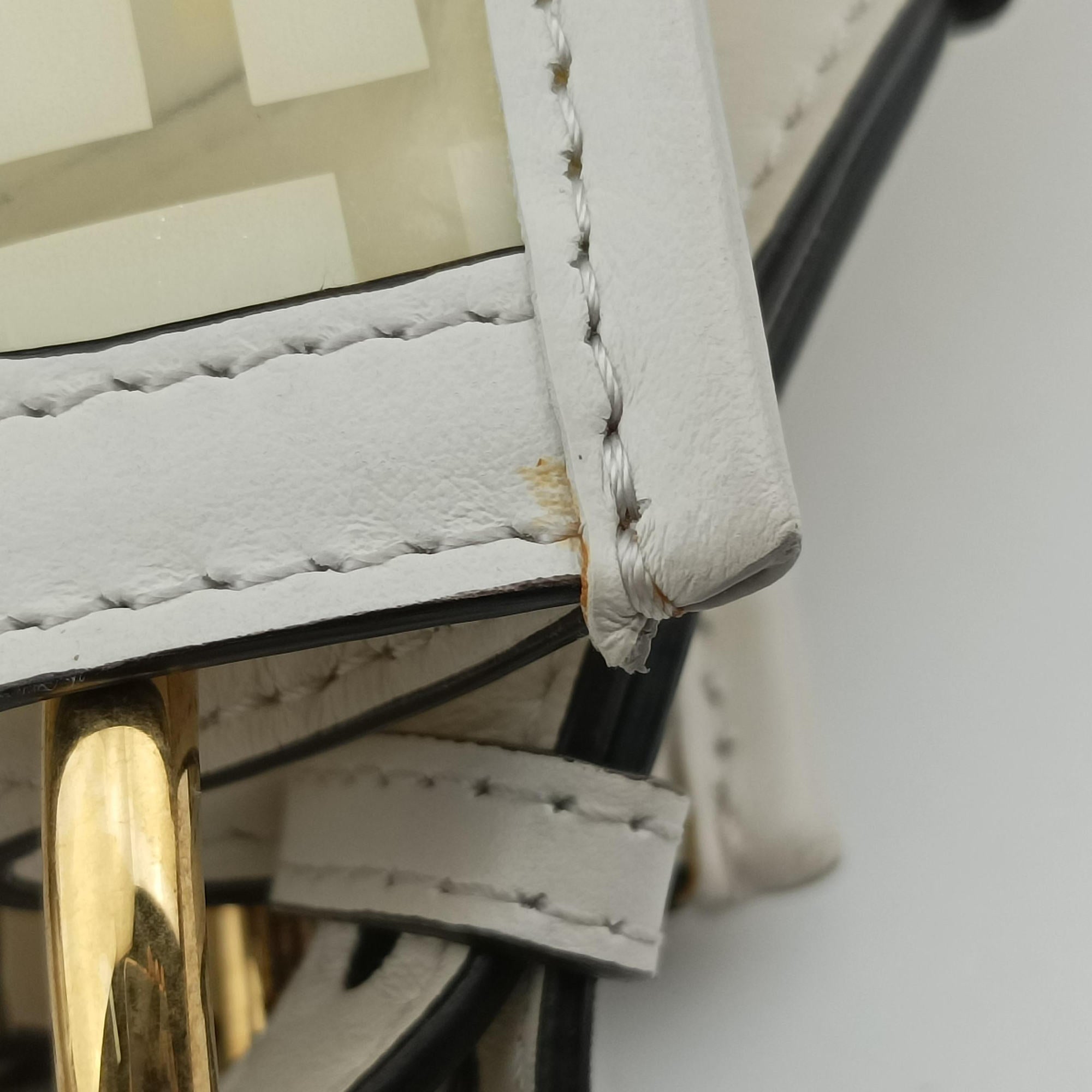 Secondhand Fendi Runaway Shopper White PVC coated canvas×Leather 8BH353 shoulderbag | stylenewstar