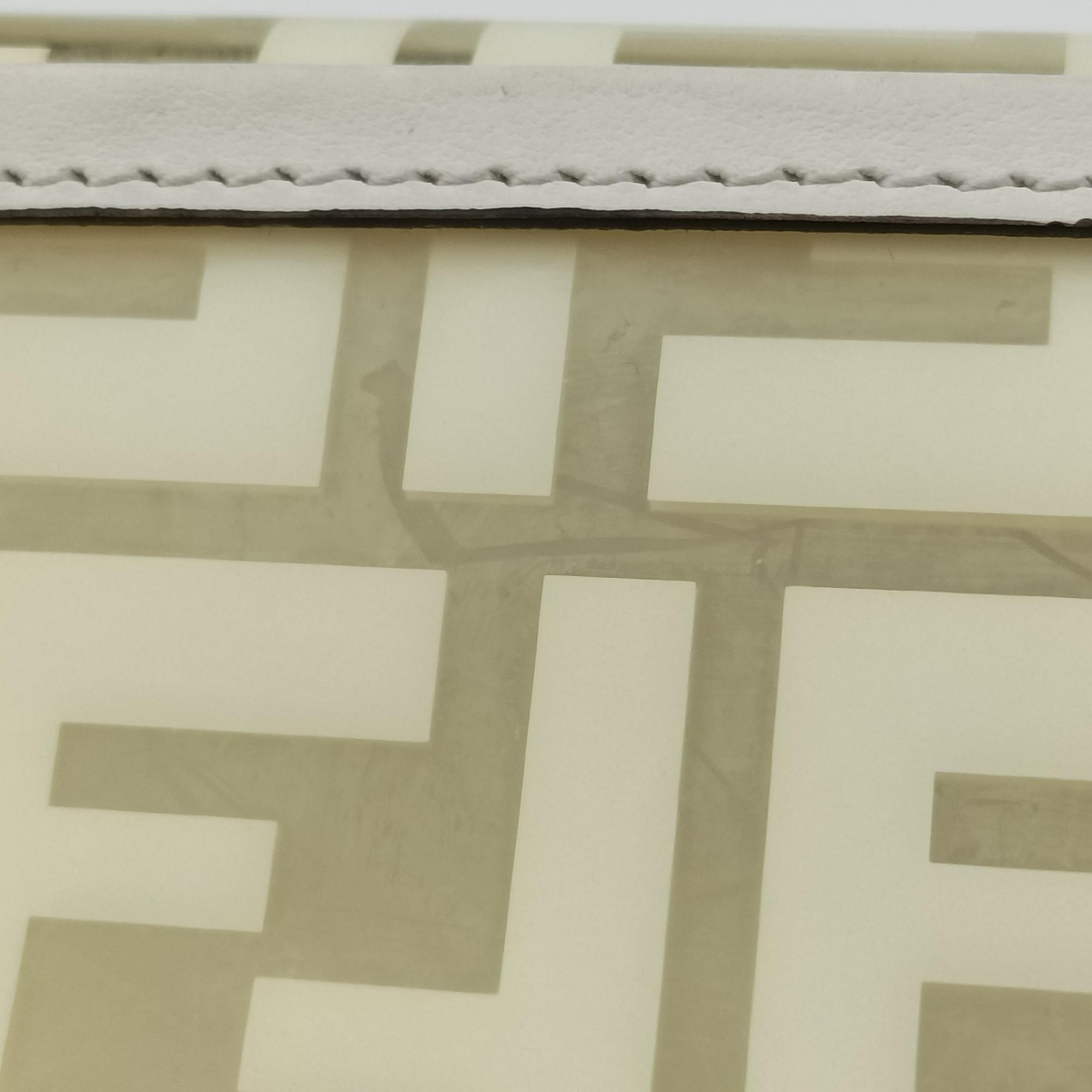 Secondhand Fendi Runaway Shopper White PVC coated canvas×Leather 8BH353 shoulderbag | stylenewstar