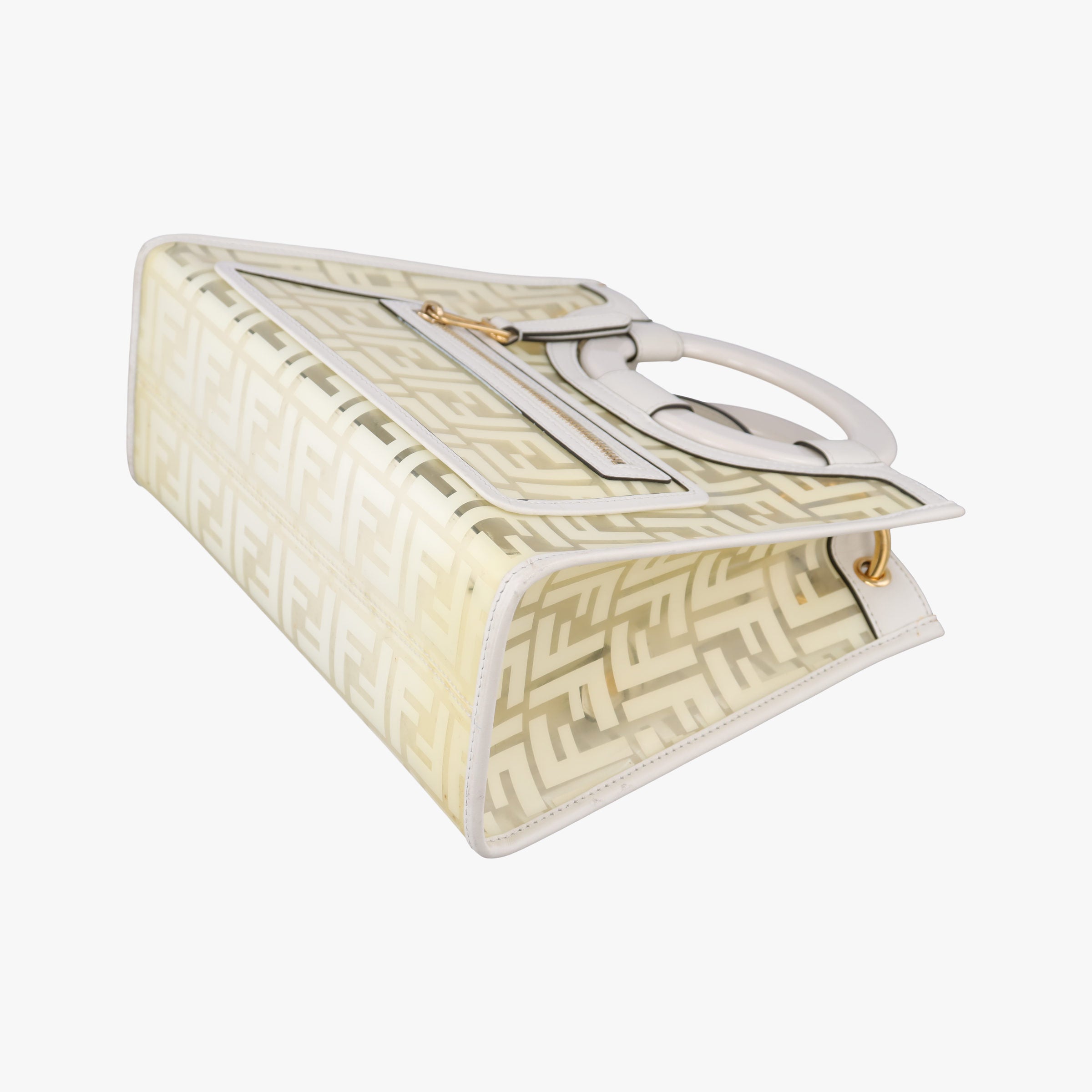 Secondhand Fendi Runaway Shopper White PVC coated canvas×Leather 8BH353 shoulderbag | stylenewstar