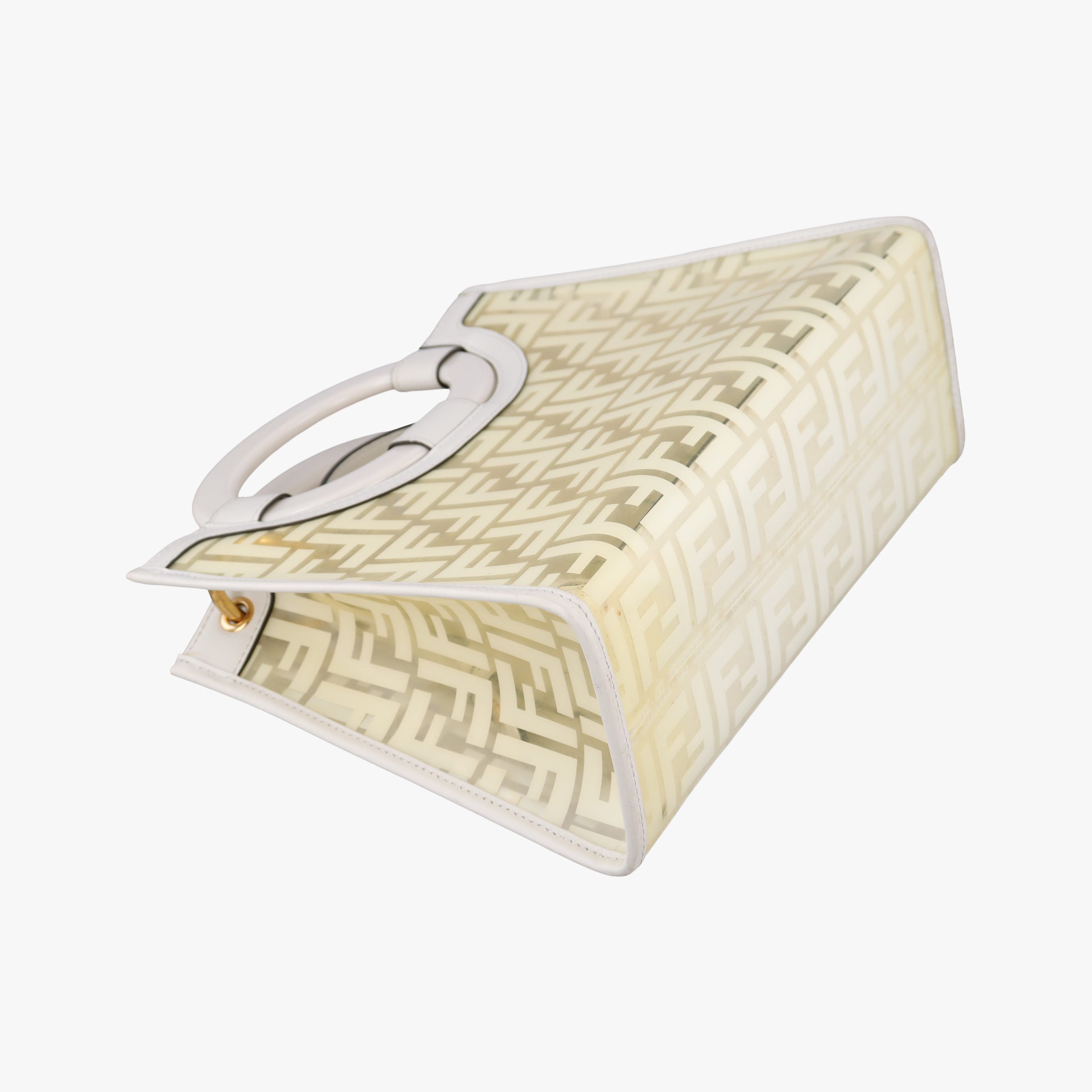 Secondhand Fendi Runaway Shopper White PVC coated canvas×Leather 8BH353 shoulderbag | stylenewstar