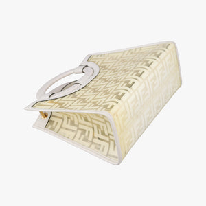 Secondhand Fendi Runaway Shopper White PVC coated canvas×Leather 8BH353 shoulderbag | stylenewstar