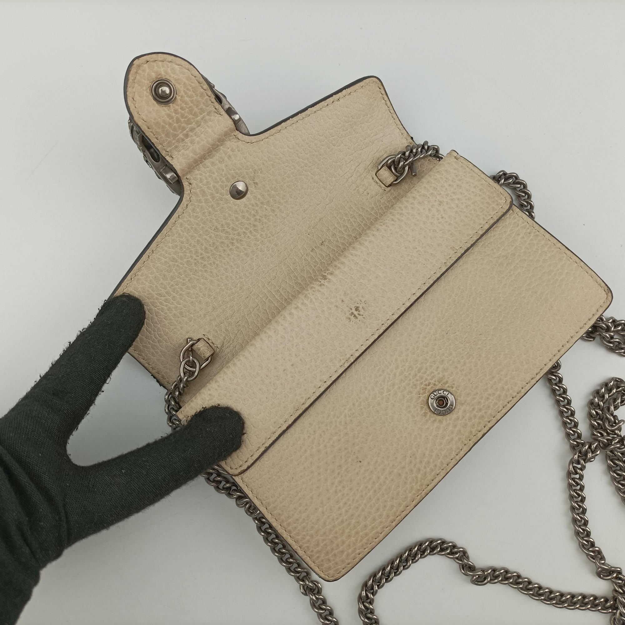 Pre-owned Gucci Dionysus White Leather 476432 shoulderbag | stylenewstar
