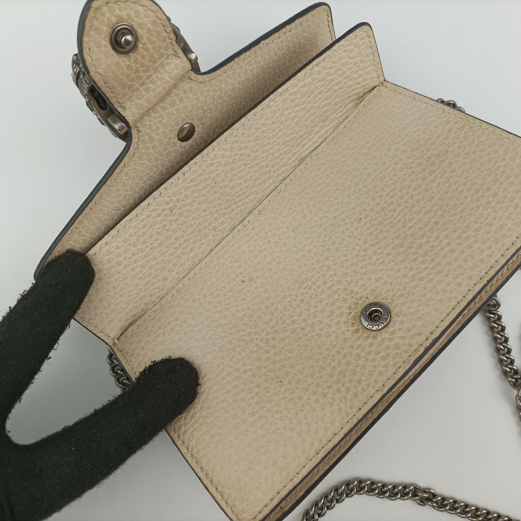 Pre-owned Gucci Dionysus White Leather 476432 shoulderbag | stylenewstar