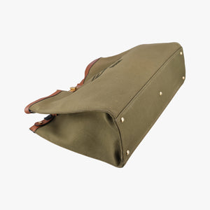 Pre-owned Fendi Peekaboo Green x Brown Canvas x Leather 8BH375 shoulderbag | stylenewstar