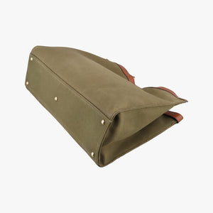 Pre-owned Fendi Peekaboo Green x Brown Canvas x Leather 8BH375 shoulderbag | stylenewstar