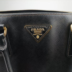 Pre-owned Prada Galleria Black SAFFIANO Leather BN2274 handbag | stylenewstar
