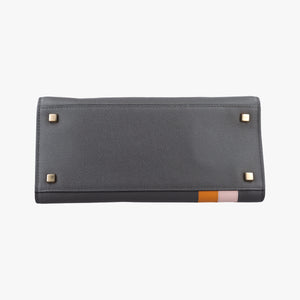 Pre-owned Valextra ISIDE Gray×orange×pink Leather  shoulderbag | stylenewstar