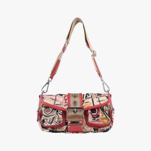 Vintage Prada Tessuto pocket Multicolour Cloth×leather  shoulderbag | stylenewstar