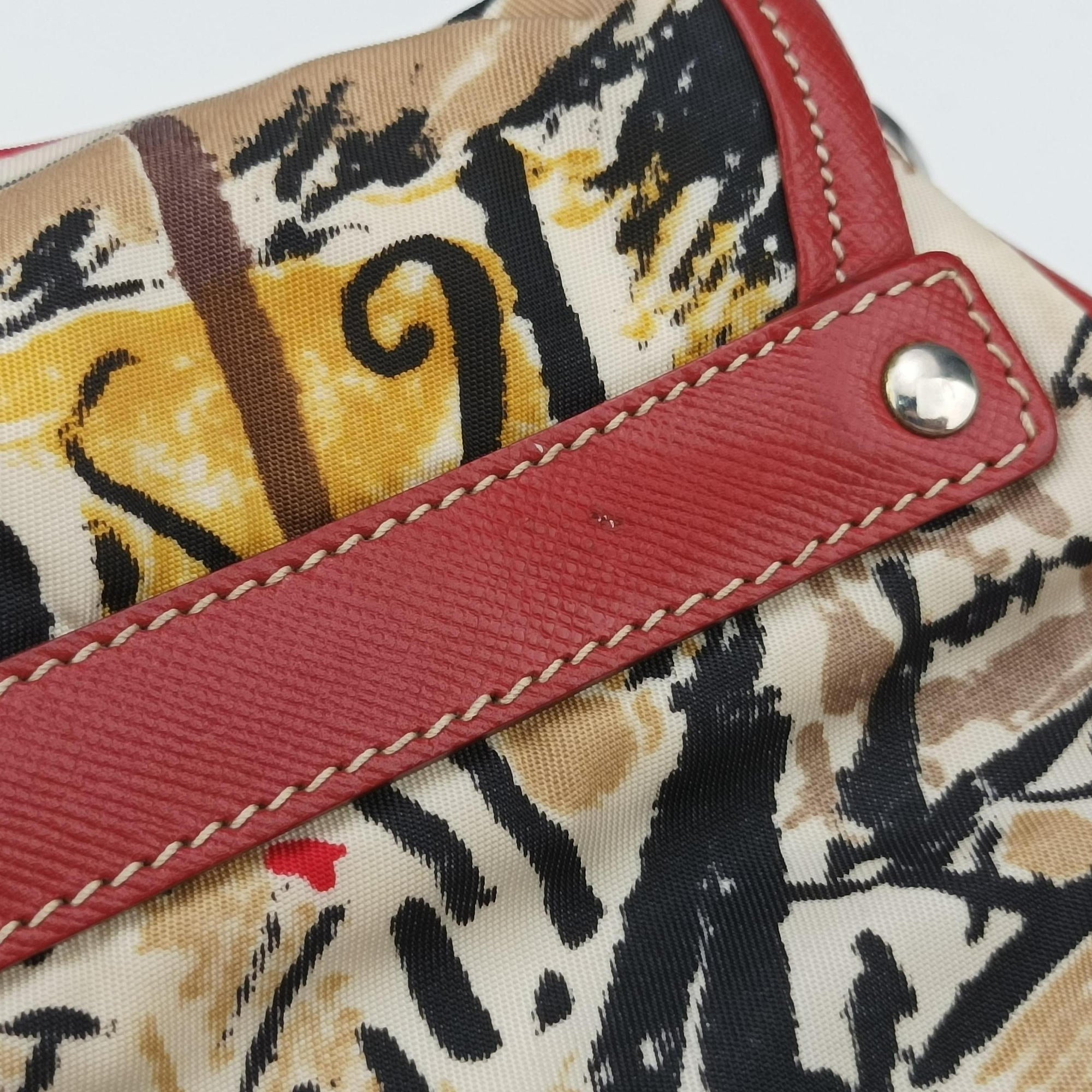 Vintage Prada Tessuto pocket Multicolour Cloth×leather  shoulderbag | stylenewstar