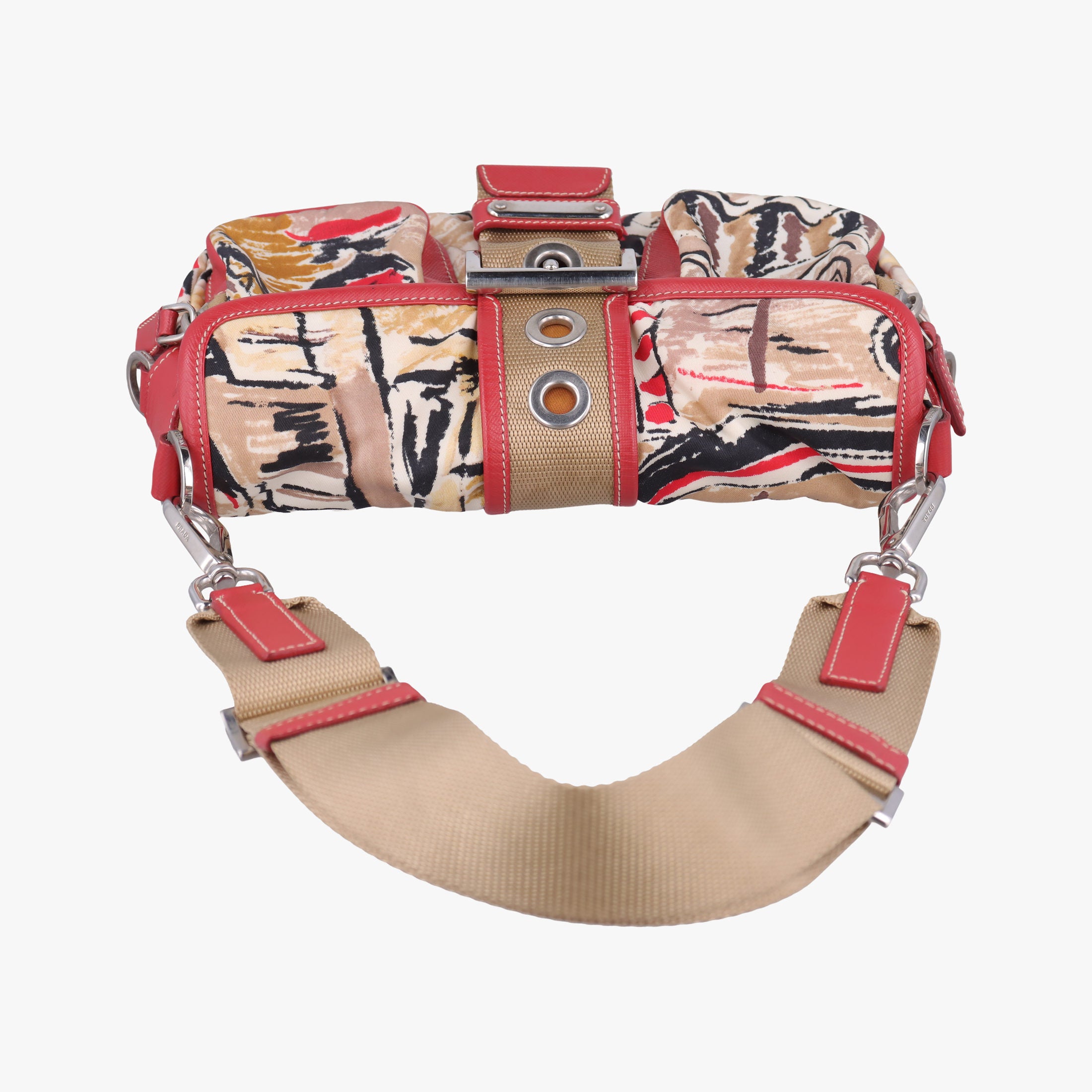Vintage Prada Tessuto pocket Multicolour Cloth×leather  shoulderbag | stylenewstar