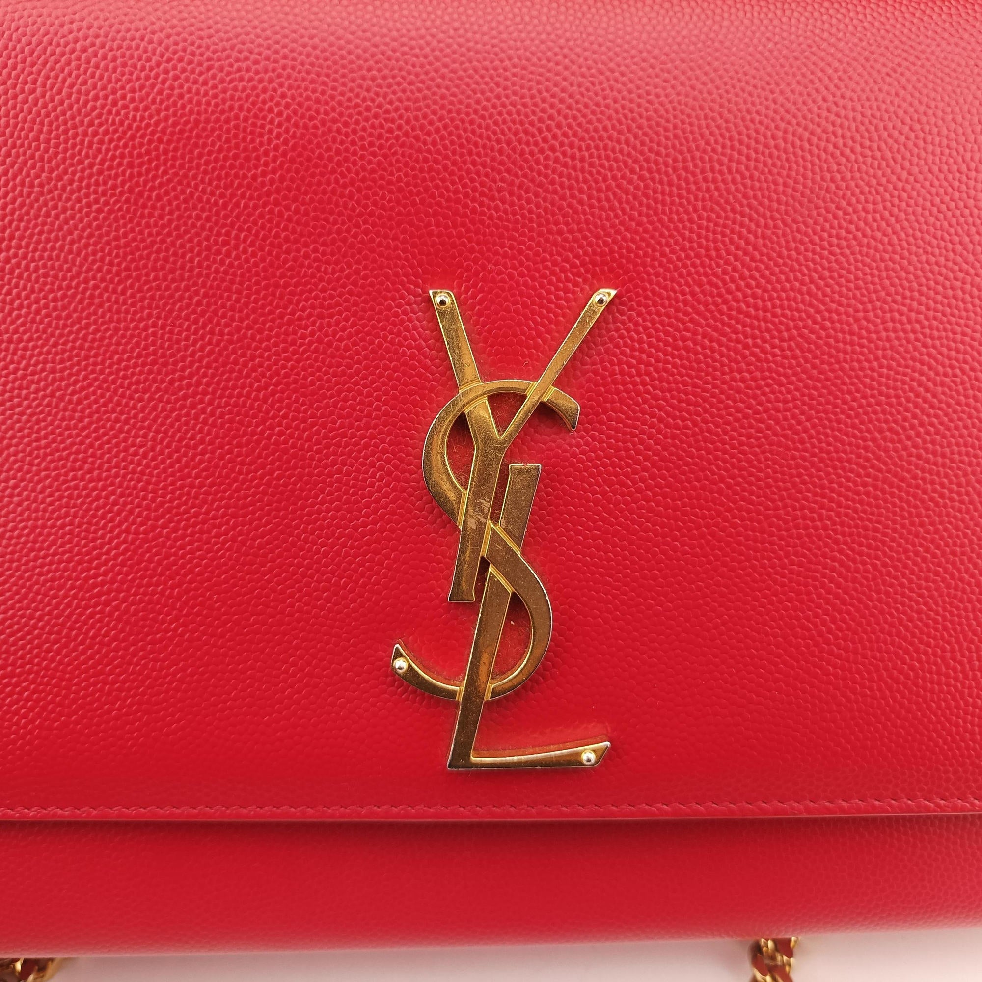Pre-owned Yves Saint Laurent KATE Red Leather 364021 shoulderbag | stylenewstar