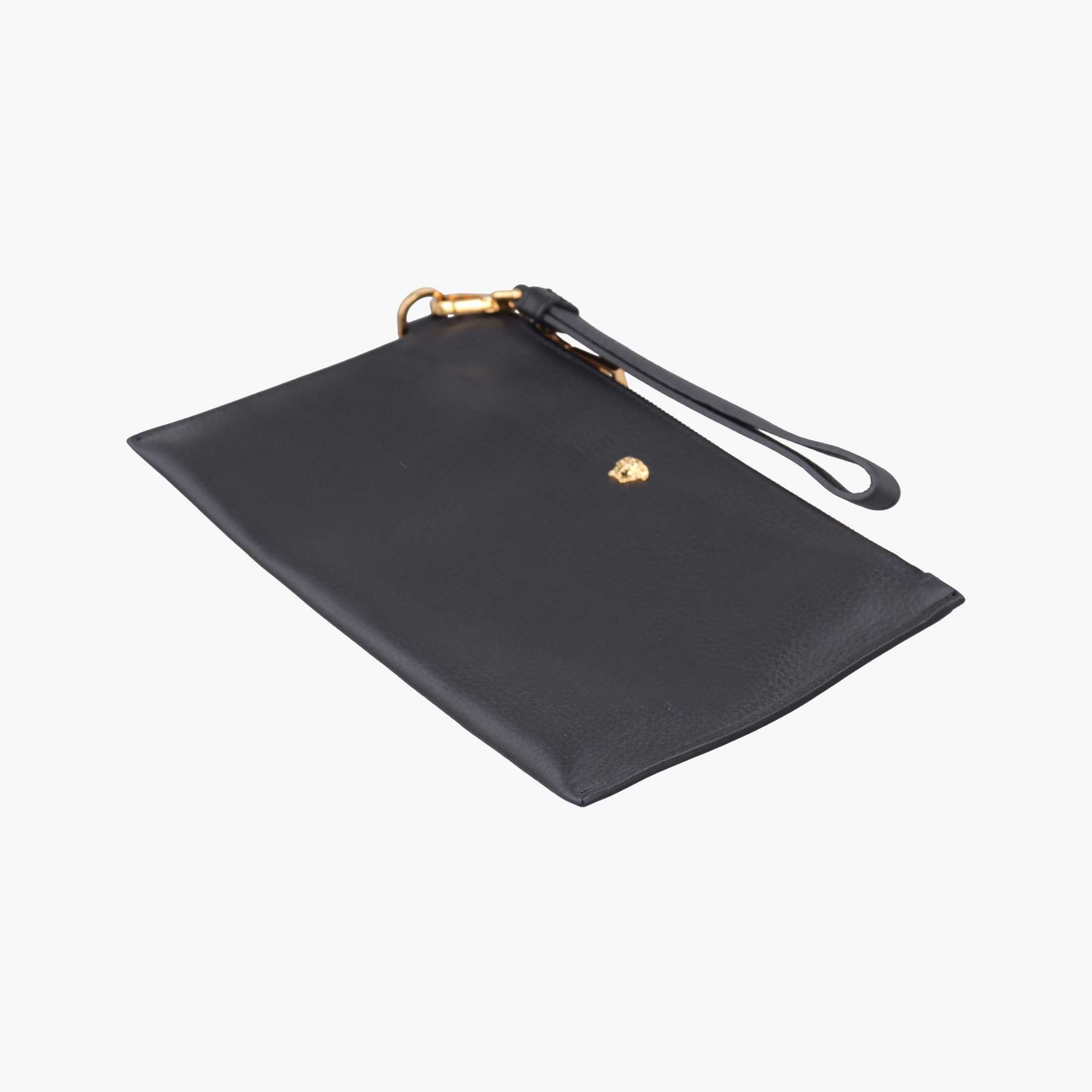 Vintage VERSACE Medusa Black Leather  clutchbag | stylenewstar