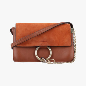 Pre-owned Chloe FAYE Brown Suede × leather  shoulderbag | stylenewstar
