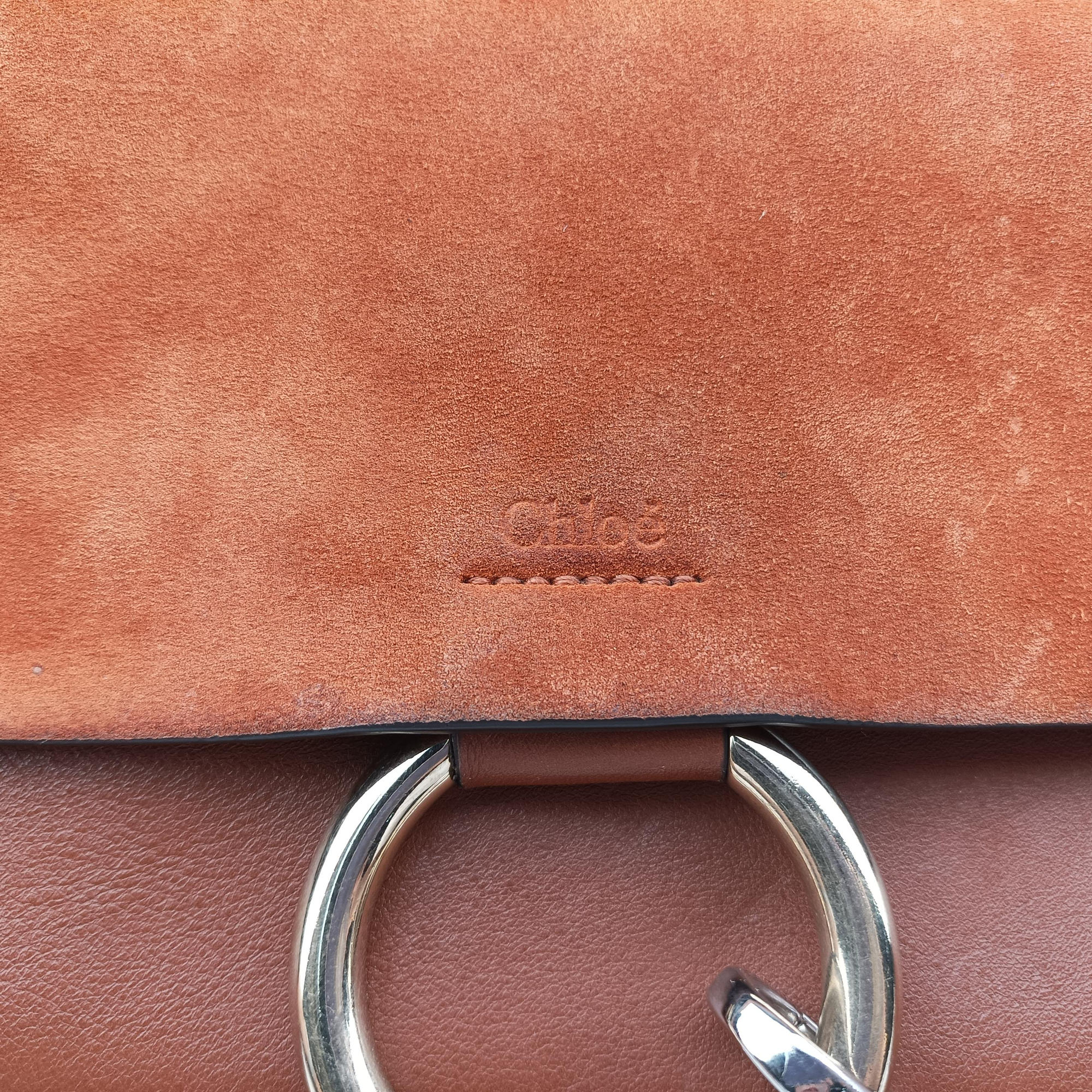 Pre-owned Chloe FAYE Brown Suede × leather  shoulderbag | stylenewstar