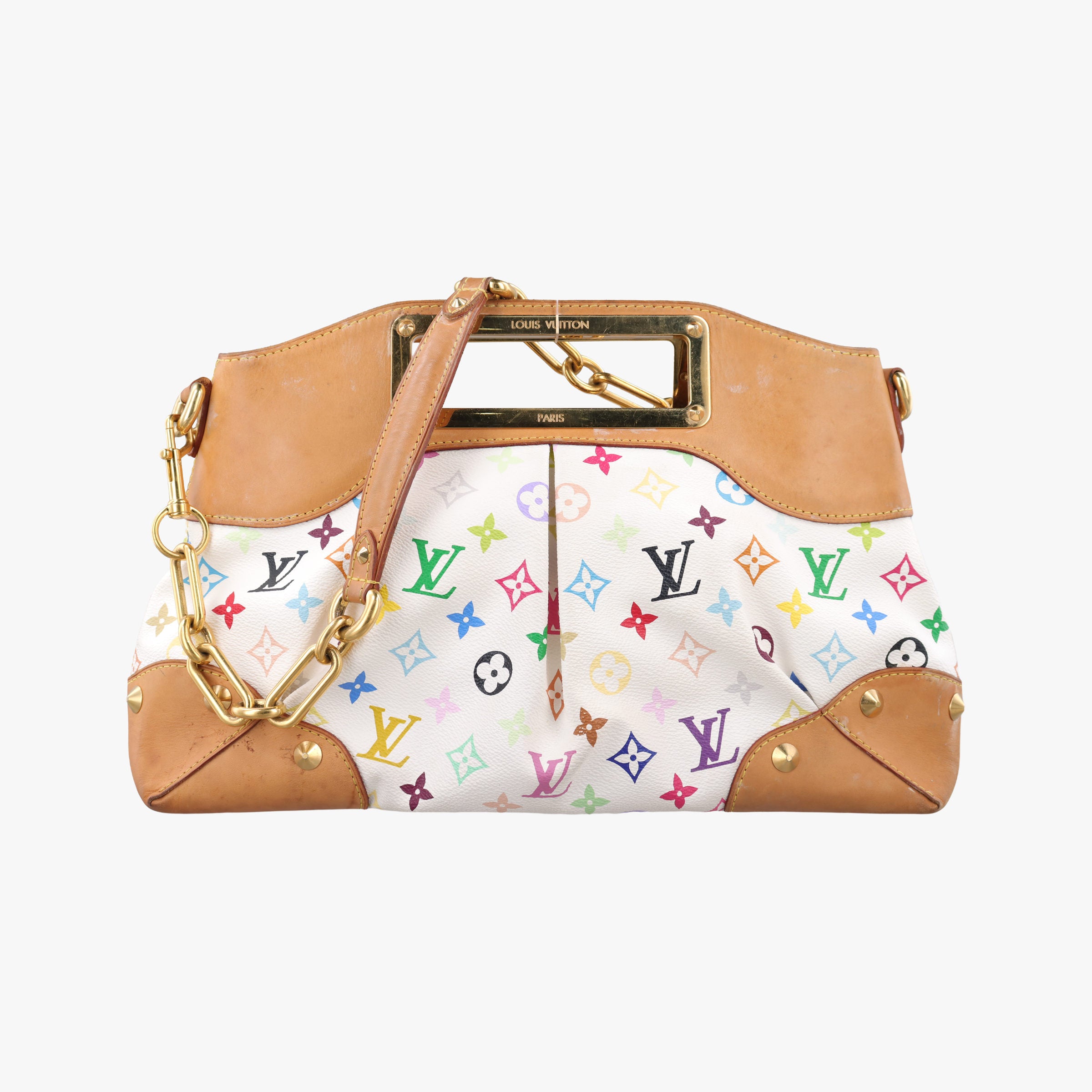 Pre-owned Louis Vuitton JUDY MM white Monogram Multicolor M40255 shoulderbag | stylenewstar