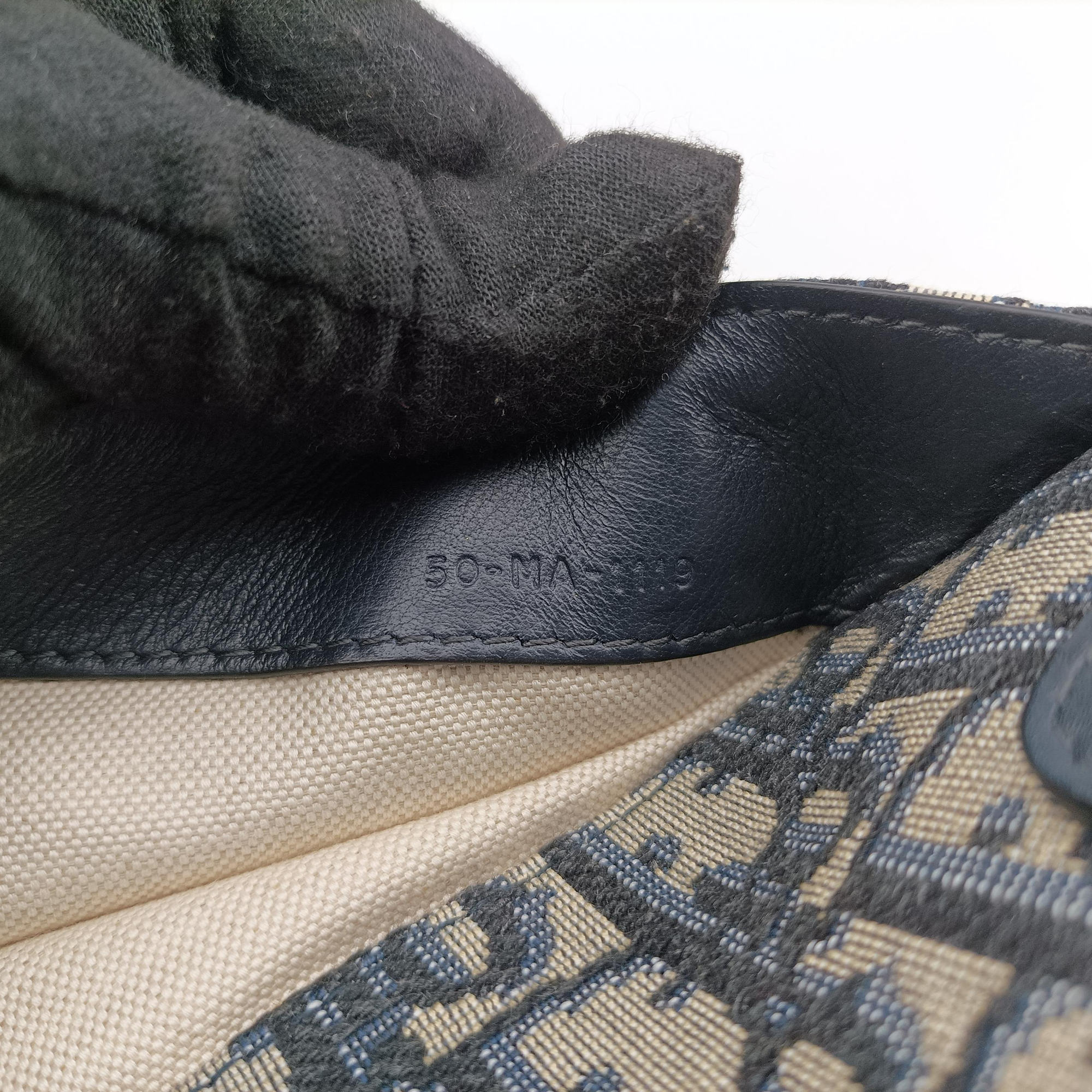 Pre-owned Christian Dior Saddle Gray×Navy Jacquard  bum bag/waist bag | stylenewstar