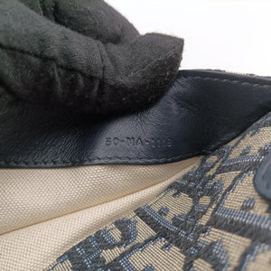 Pre-owned Christian Dior Saddle Gray×Navy Jacquard  bum bag/waist bag | stylenewstar