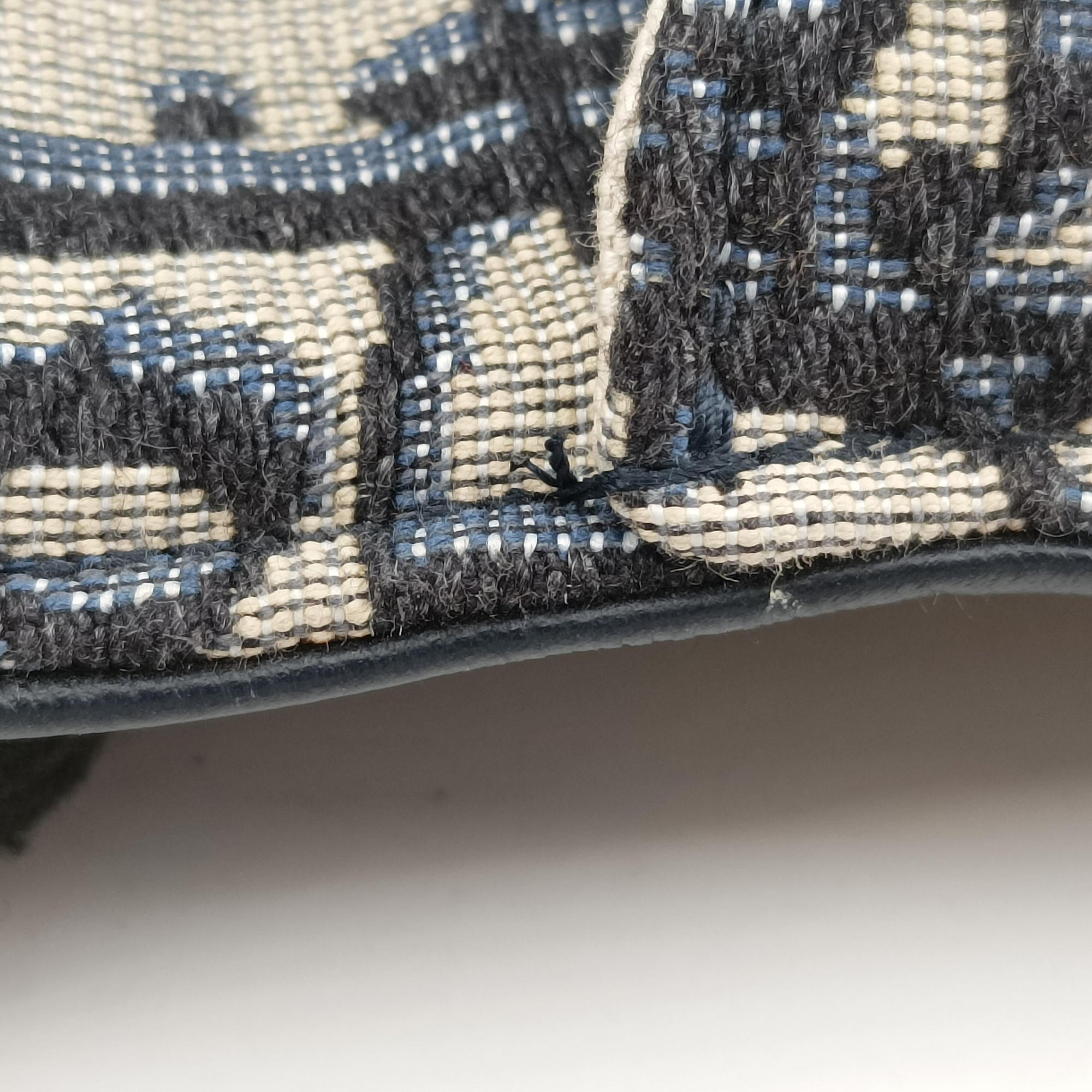 Pre-owned Christian Dior Saddle Gray×Navy Jacquard  bum bag/waist bag | stylenewstar