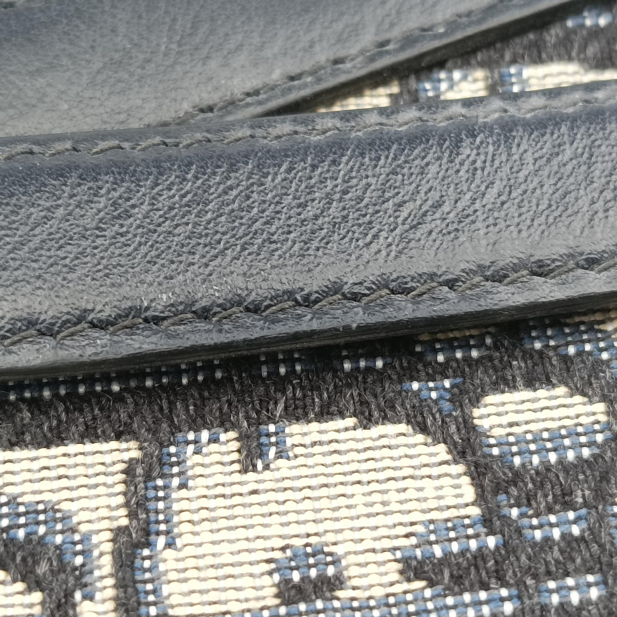 Pre-owned Christian Dior Saddle Gray×Navy Jacquard  bum bag/waist bag | stylenewstar