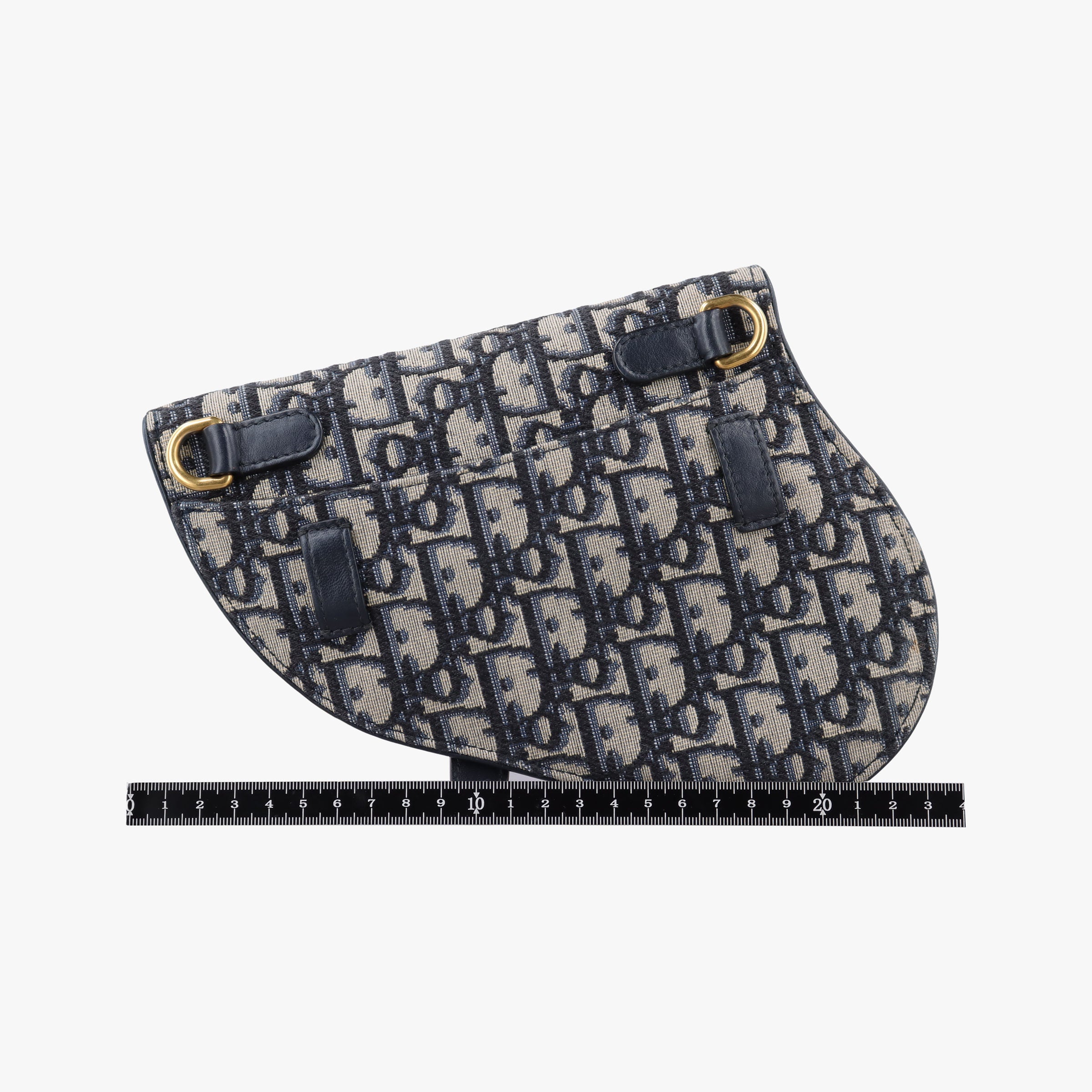 Pre-owned Christian Dior Saddle Gray×Navy Jacquard  bum bag/waist bag | stylenewstar