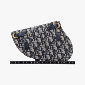 Pre-owned Christian Dior Saddle Gray×Navy Jacquard  bum bag/waist bag | stylenewstar
